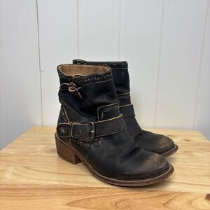 Musse & Cloud Women Boho Western Cowgirl Leather Ankle Boots Size 6 Gray Rodeo